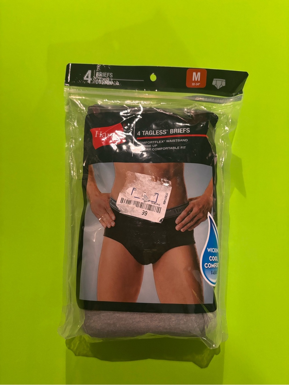 Hanes Men’s Tagless Briefs - Black & Gray (4 Pack)